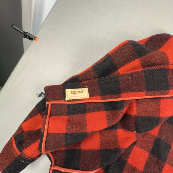 Vintage 1940-1950s Hercules Sears Plaid Button Up Chore Jacket Large - READ COND - Picture 13 of 16